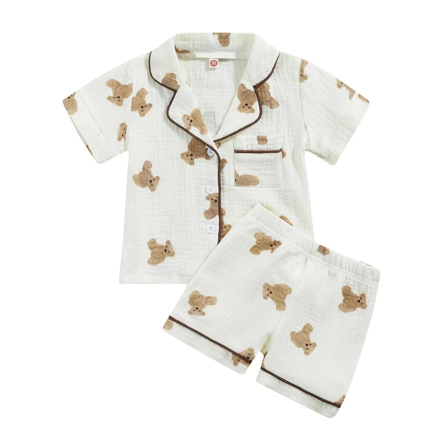 Cartoon Bear Print Pyjama Set (1 - 6 Years)