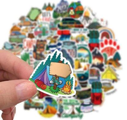 Cartoon Camping Graffiti Sticker