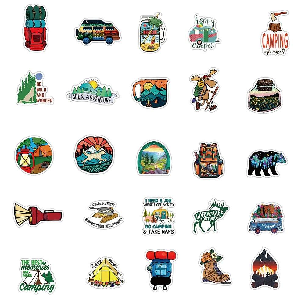 Cartoon Camping Graffiti Sticker