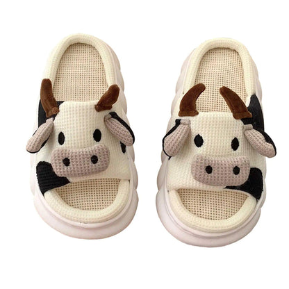 Cartoon Milk Cow Slippers