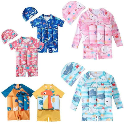 Cartoon Print One - Piece Floating Rash Guard Bathing Suit