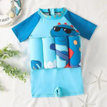 Cartoon Print One - Piece Floating Rash Guard Bathing Suit