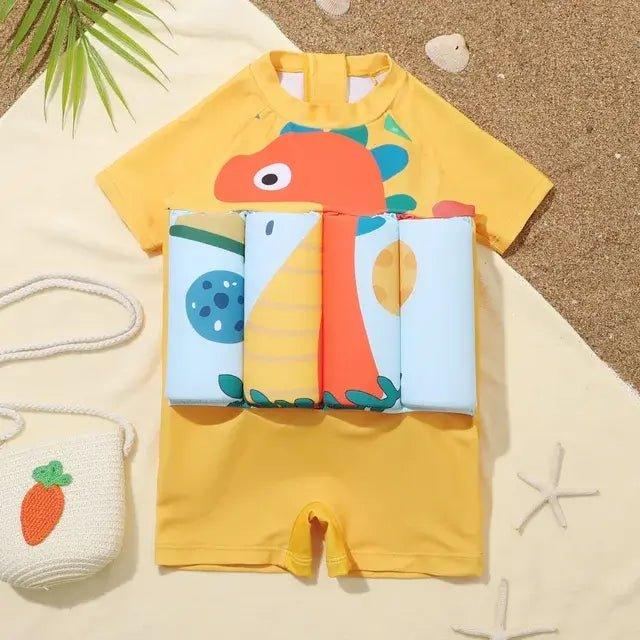 Cartoon Print One - Piece Floating Rash Guard Bathing Suit