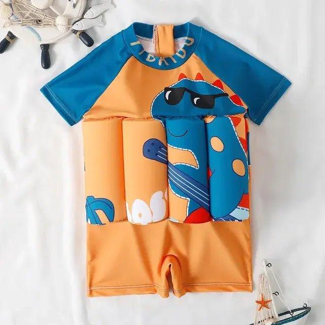 Cartoon Print One - Piece Floating Rash Guard Bathing Suit