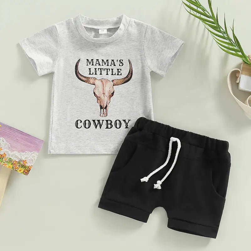 Casual Baby Boy Clothes Suit Cartoon Cow Print - Home Kartz