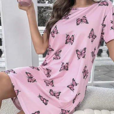 Casual Butterfly Print Nightdress