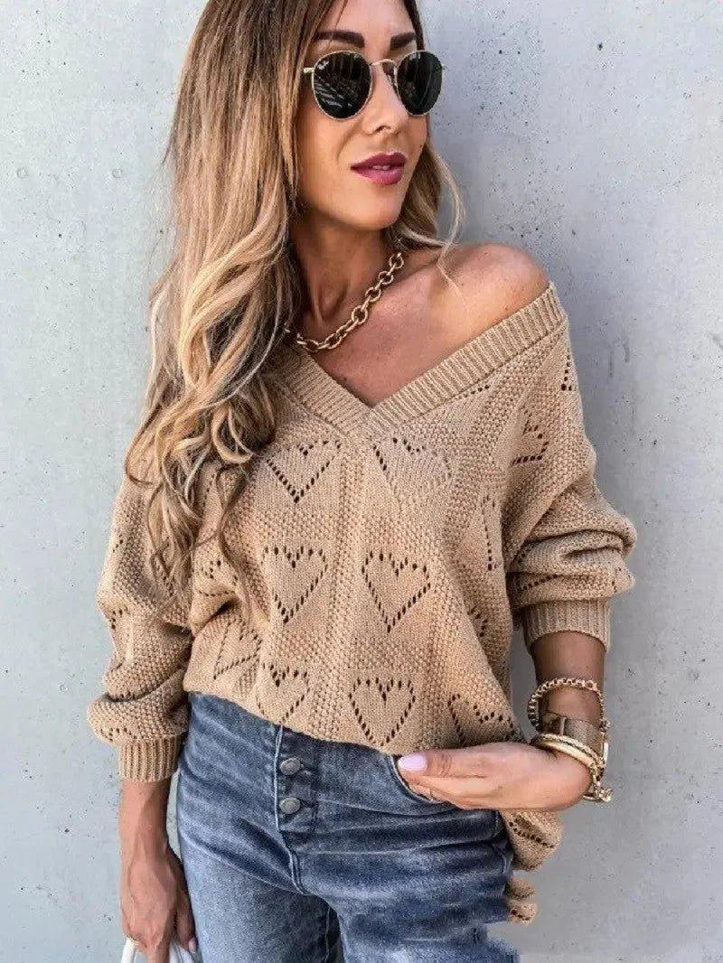 Casual Solid Color Sweater Women