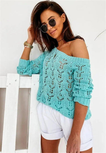 Casual Solid Color Sweater Women