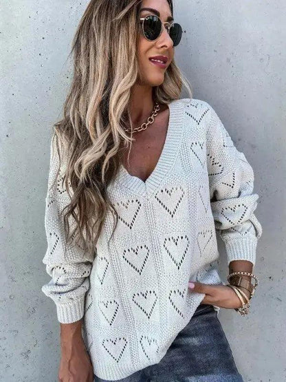 Casual Solid Color Sweater Women