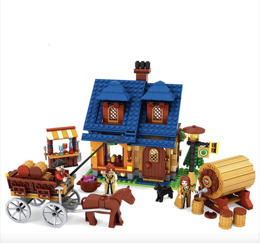 Medieval Farm Small Particles Assembling DIY Plastic Assembling Building Blocks Toys