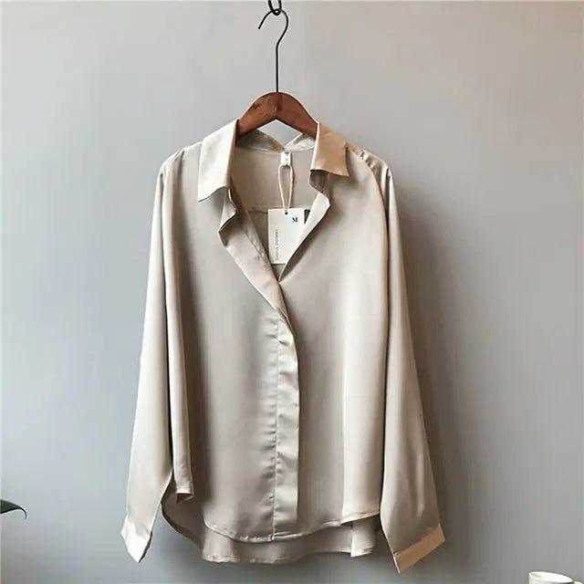 Chic V - Neck Silk Blouse