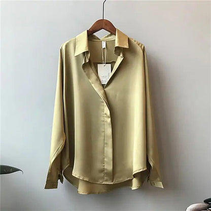 Chic V - Neck Silk Blouse