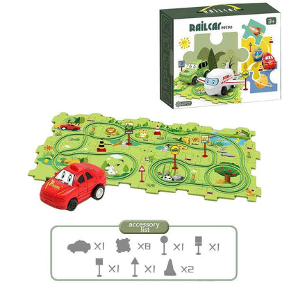 Children's Educational Puzzle Track Car