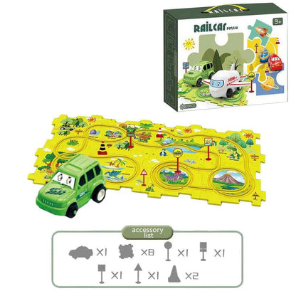 Children's Educational Puzzle Track Car