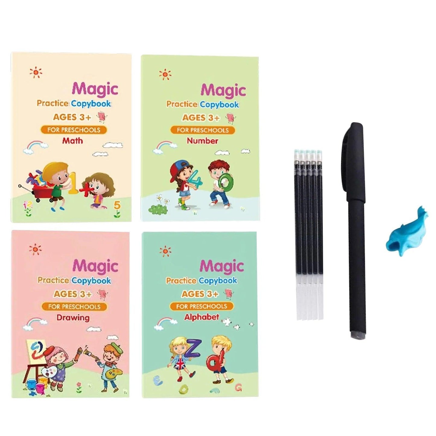 Children's Handwriting Tracing Book Set with Magic Practice Copybook and Pen