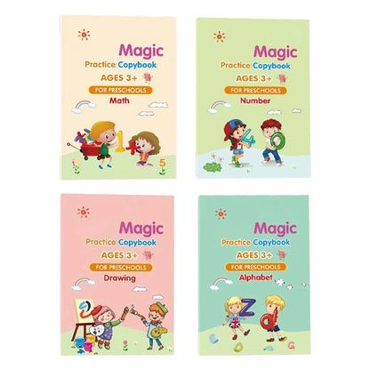 Children's Handwriting Tracing Book Set with Magic Practice Copybook and Pen