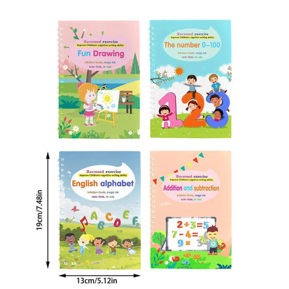 Children's Handwriting Tracing Book Set with Magic Practice Copybook and Pen