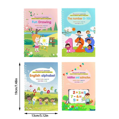 Children's Handwriting Tracing Book Set with Magic Practice Copybook and Pen