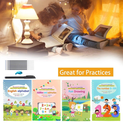 Children's Handwriting Tracing Book Set with Magic Practice Copybook and Pen