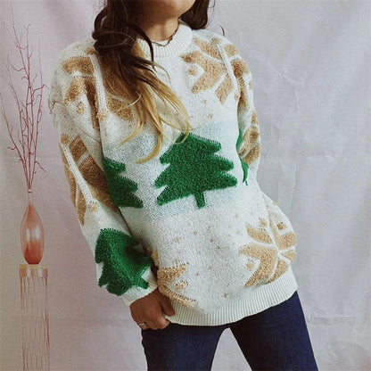 Christmas Sweater Knit Elastic Jumper