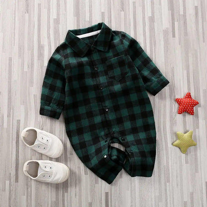 Cozy Baby Plaid Onesie Jumpsuit for Ultimate Comfort