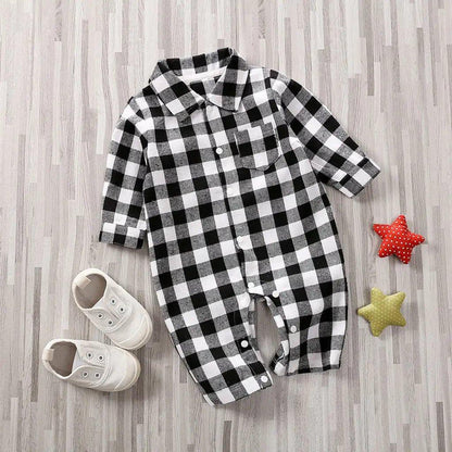 Cozy Baby Plaid Onesie Jumpsuit for Ultimate Comfort