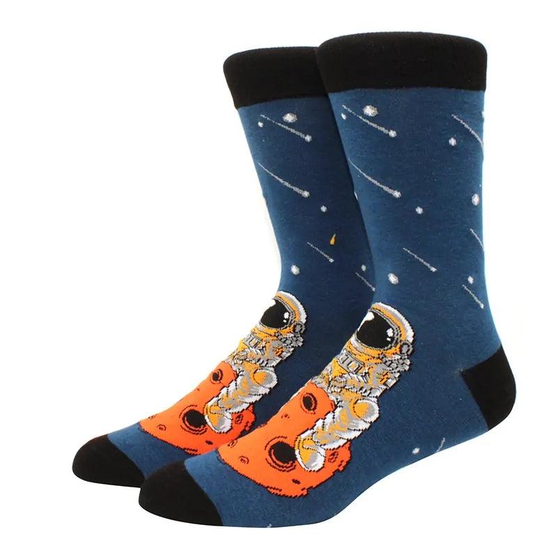 New Men's Diamond Ramen Astronaut Pattern Hip Hop Socks