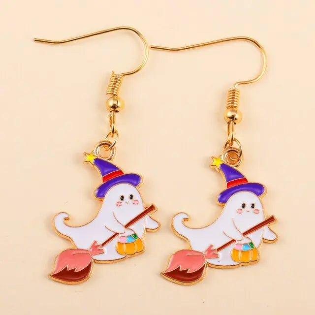 Cute Enamel Halloween Dangle Earrings