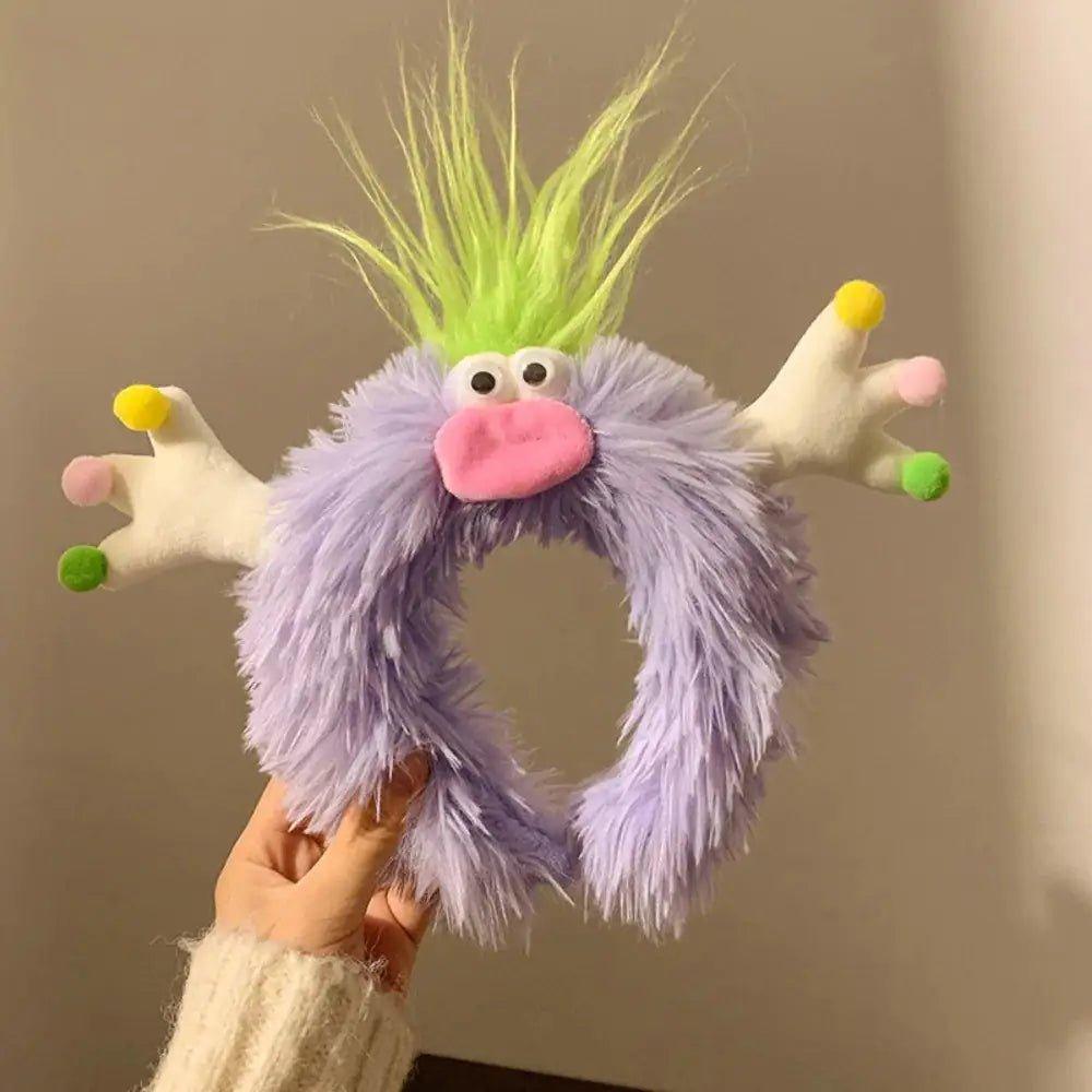 Cute Monster Purple Fur Headband