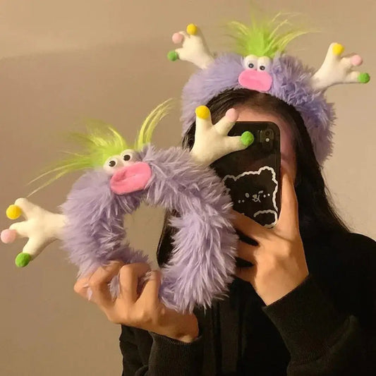 Cute Monster Purple Fur Headband