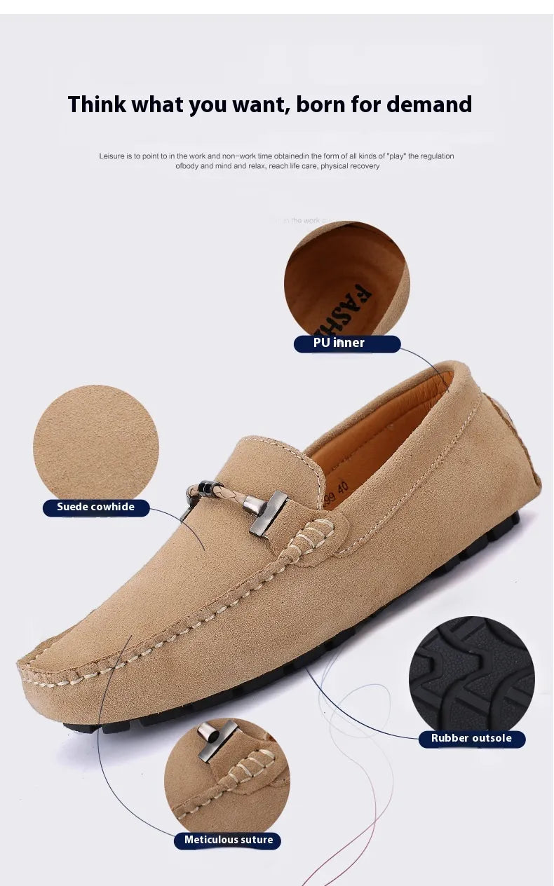 Step Up Your Style with Luxurious Real Cowhide Suede Men's Shoes!