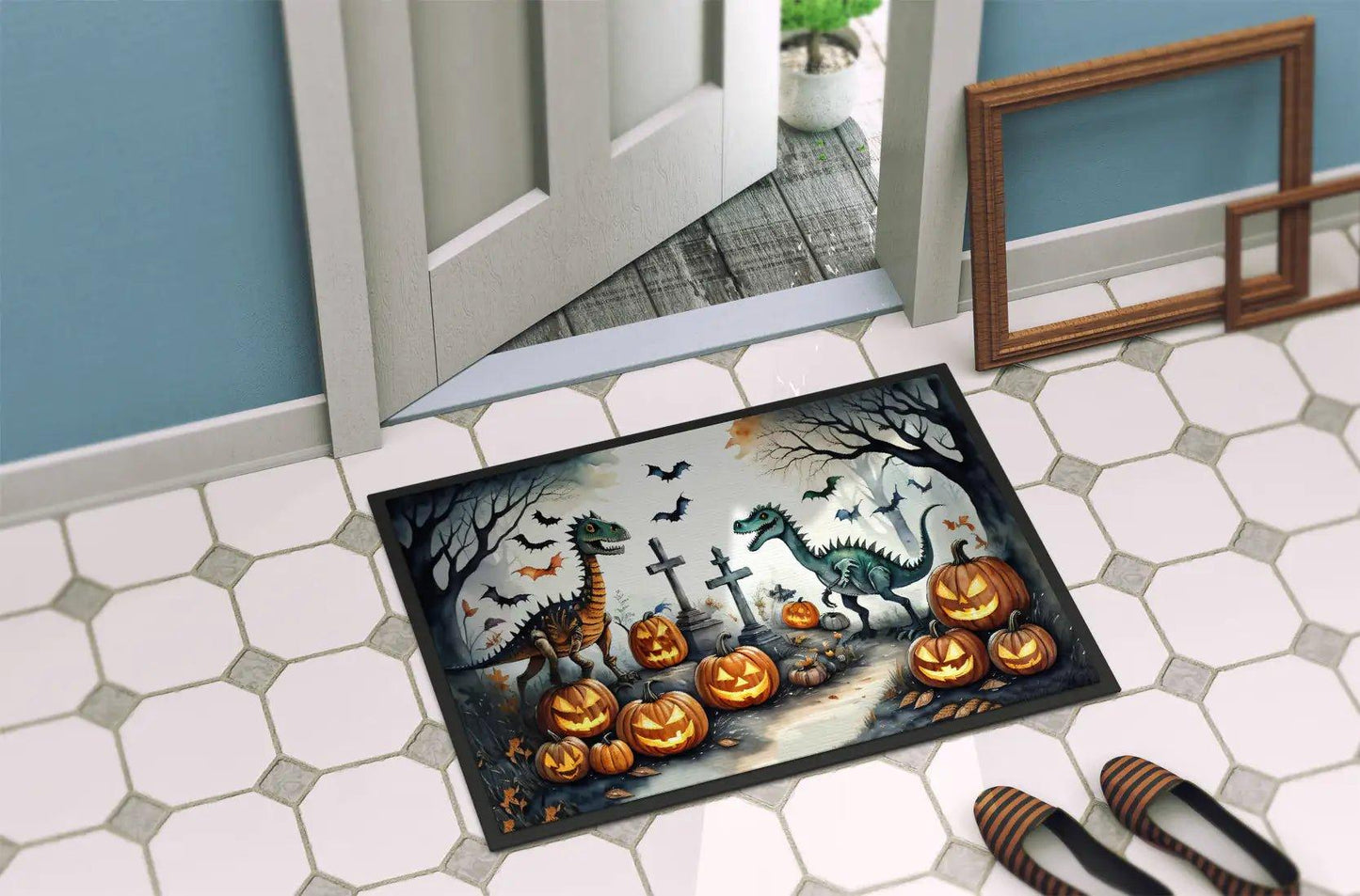 Dinosaurs Spooky Halloween Doormat