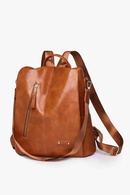 Discover Chic Functionality with the Marcy Zipper Pocket Backpack | Vegan Leather and Spacious Interior