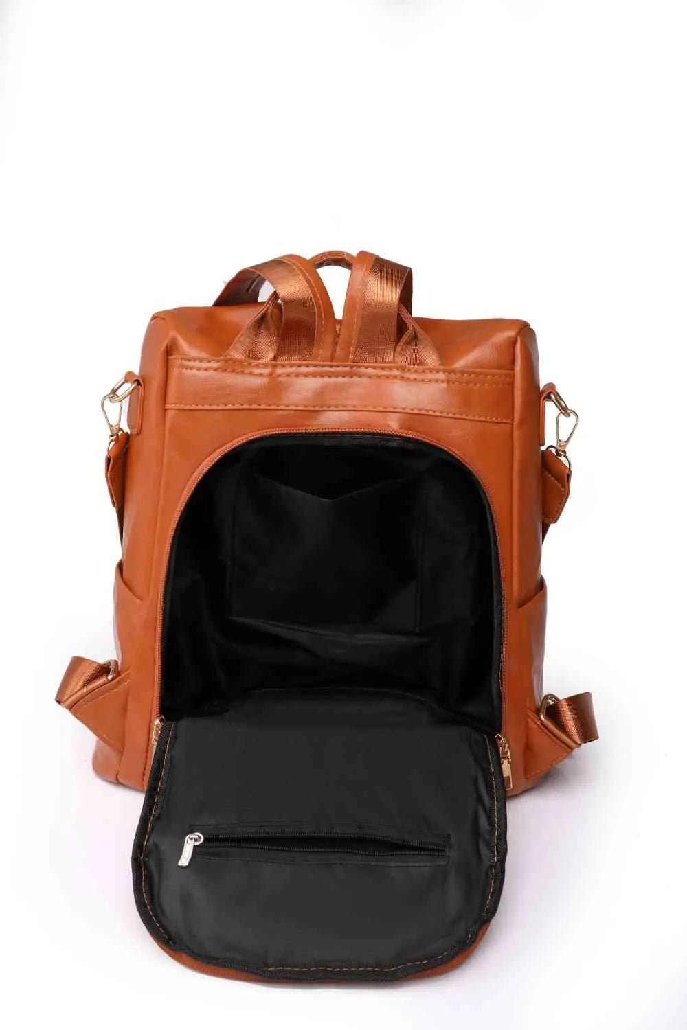 Discover Chic Functionality with the Marcy Zipper Pocket Backpack | Vegan Leather and Spacious Interior