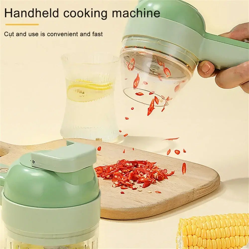 Electric 4-in-1 Food Processor – Slice, Dice, Mash, and Chop with Ease