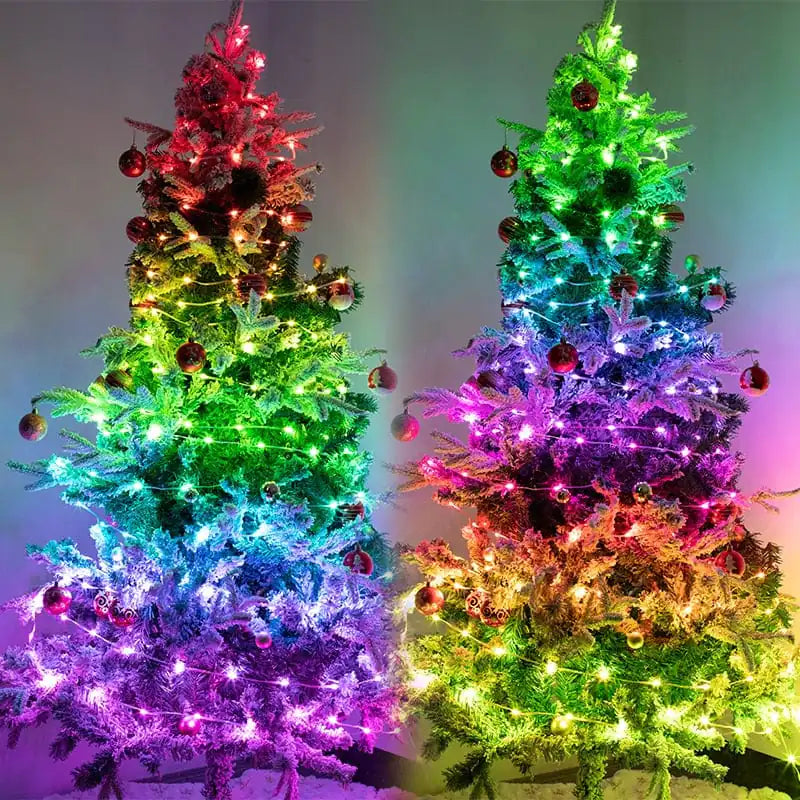 Customizable Christmas Lights Chain - Over 18 Million Colors and 29+ Designs for Festive Magic