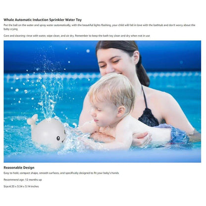 "Electric Whale Bath Ball: Water Spray Shower Toy with Light and Music