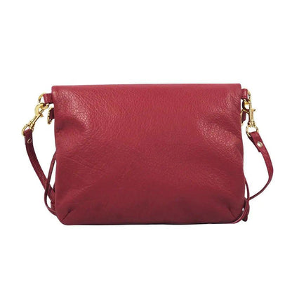 Flamingo Leather Fringe Handbag - Scarlet Red