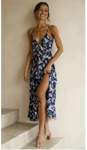 Floral Print Sleeveless V - Neck Dress – Fresh and Sweet Spring/Summer Style