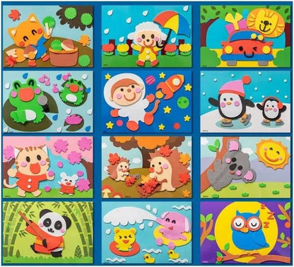 Fun & Engaging DIY Animal Stickers - Creative Learning for Kids ( 12 sheets )