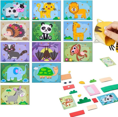 Fun & Engaging DIY Animal Stickers - Creative Learning for Kids ( 12 sheets )