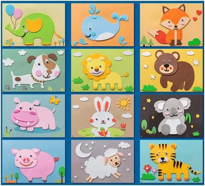 Fun & Engaging DIY Animal Stickers - Creative Learning for Kids ( 12 sheets )