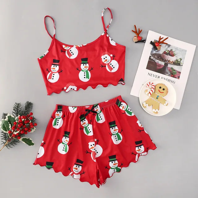 Women's Christmas Strapless Pajama Set