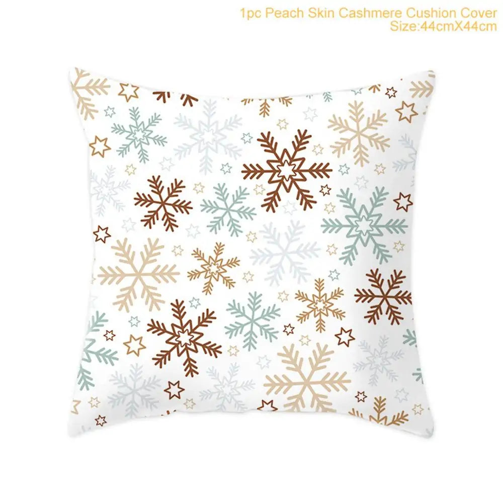 Cotton Linen Merry Christmas Cover Cushions - Holiday Decor for Living Room and Bedroom