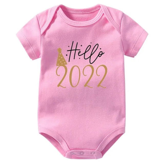 Hello 2022 Newborn Baby Bodysuit Romper - Home Kartz