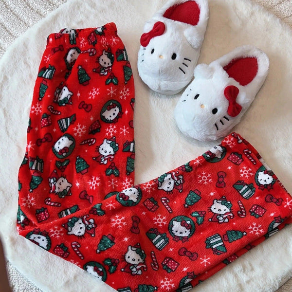 Cozy Hello Kitty Flannel Pajama Pants for Warm, Comfortable Nights