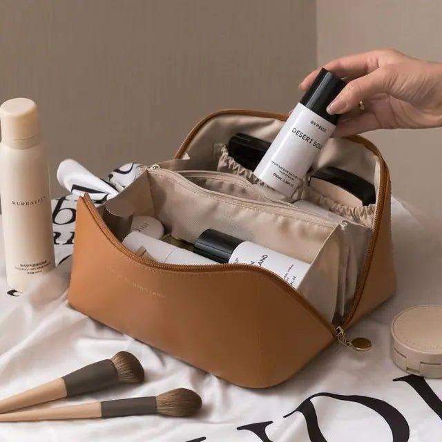 High - Capacity Leather Cosmetic Organizer