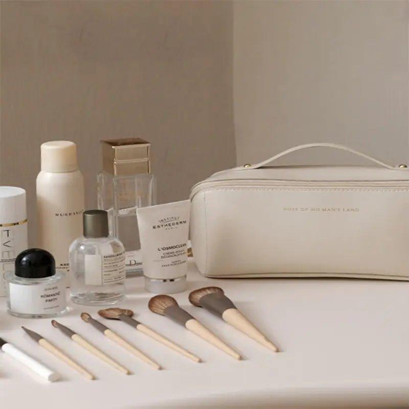 High - Capacity Leather Cosmetic Organizer