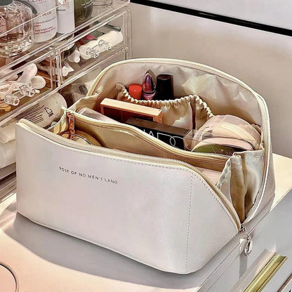 High - Capacity Leather Cosmetic Organizer