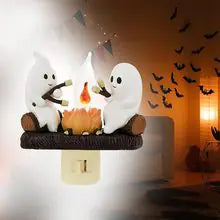 Ghost Bonfire Night Light - Cozy Halloween Decor with Warm Glow